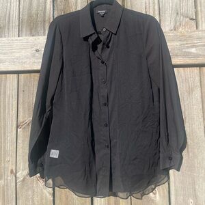 Worth Black Button Down Shirt Sz 8